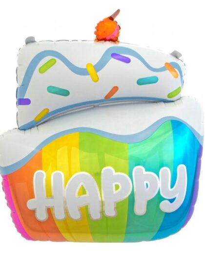 Μπαλόνι foil τούρτα Happy birthday