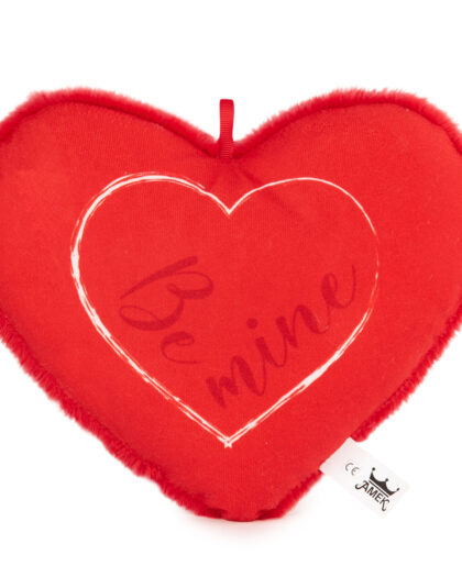Κόκκινη καρδιά λουτρινη με τύπωμα Be mine από μαλακό βελούδο 40εκ