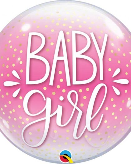 Μπαλόνι διάφανο foil baby girl και κομφετι και διάσταση 56εκ