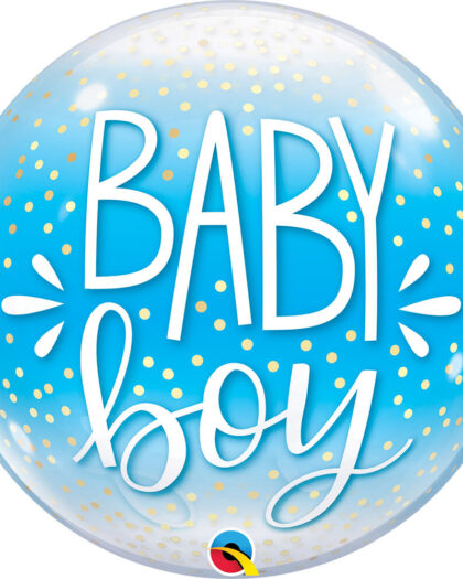 Μπαλόνι διάφανο foil baby boy και κομφετι με διάσταση 56εκ.