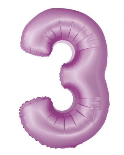 Μπαλόνι foil νούμερο 3 σε χρώμα λεβάντα με διάσταση 76cm