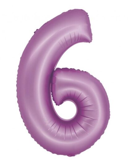 Μπαλόνι foil νούμερο 6 σε χρώμα λεβάντα με διάσταση 76cm