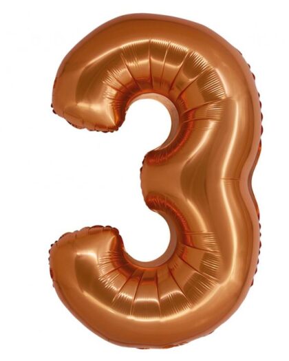Μπαλόνι foil νούμερο 3 σε χρώμα bronze με διάσταση 76cm