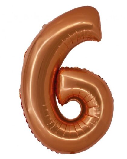 Μπαλόνι foil νούμερο 6 σε χρώμα bronze με διάσταση 76cm