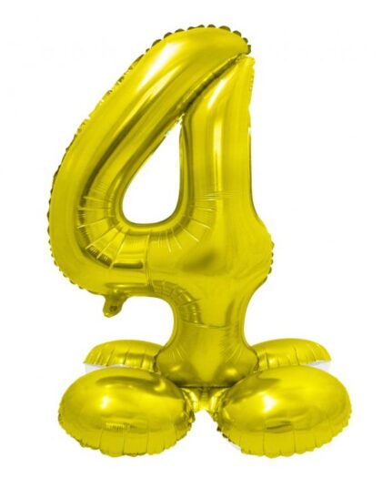 Μπαλόνι foil νούμερο 4 χρυσό με βάση με διάσταση 72cm