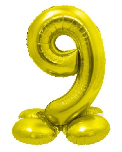 Μπαλόνι foil νούμερο 9 με βάση χρυσό με διάσταση 72cm